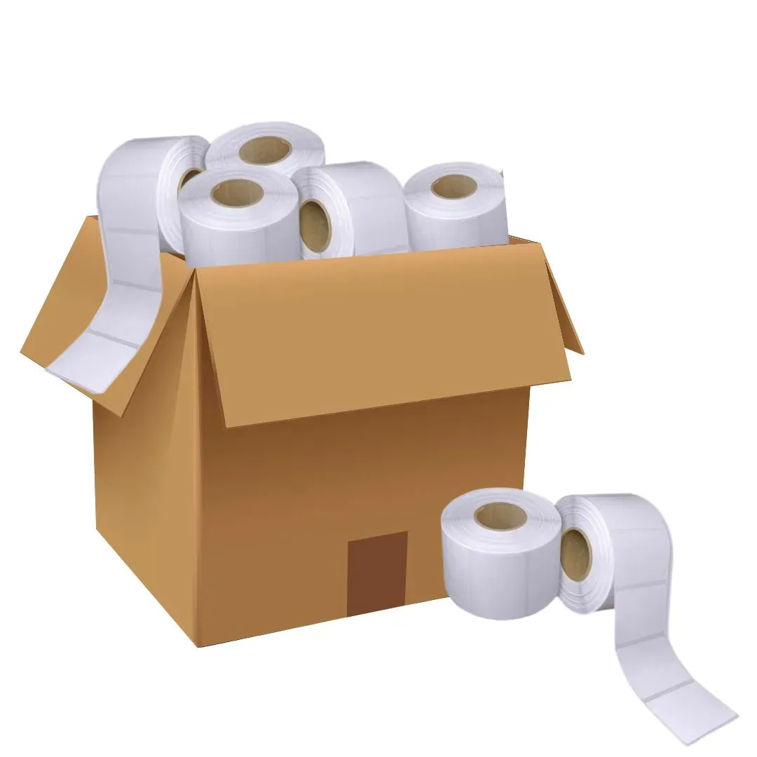 Caja con 34 rollos de etiqueta