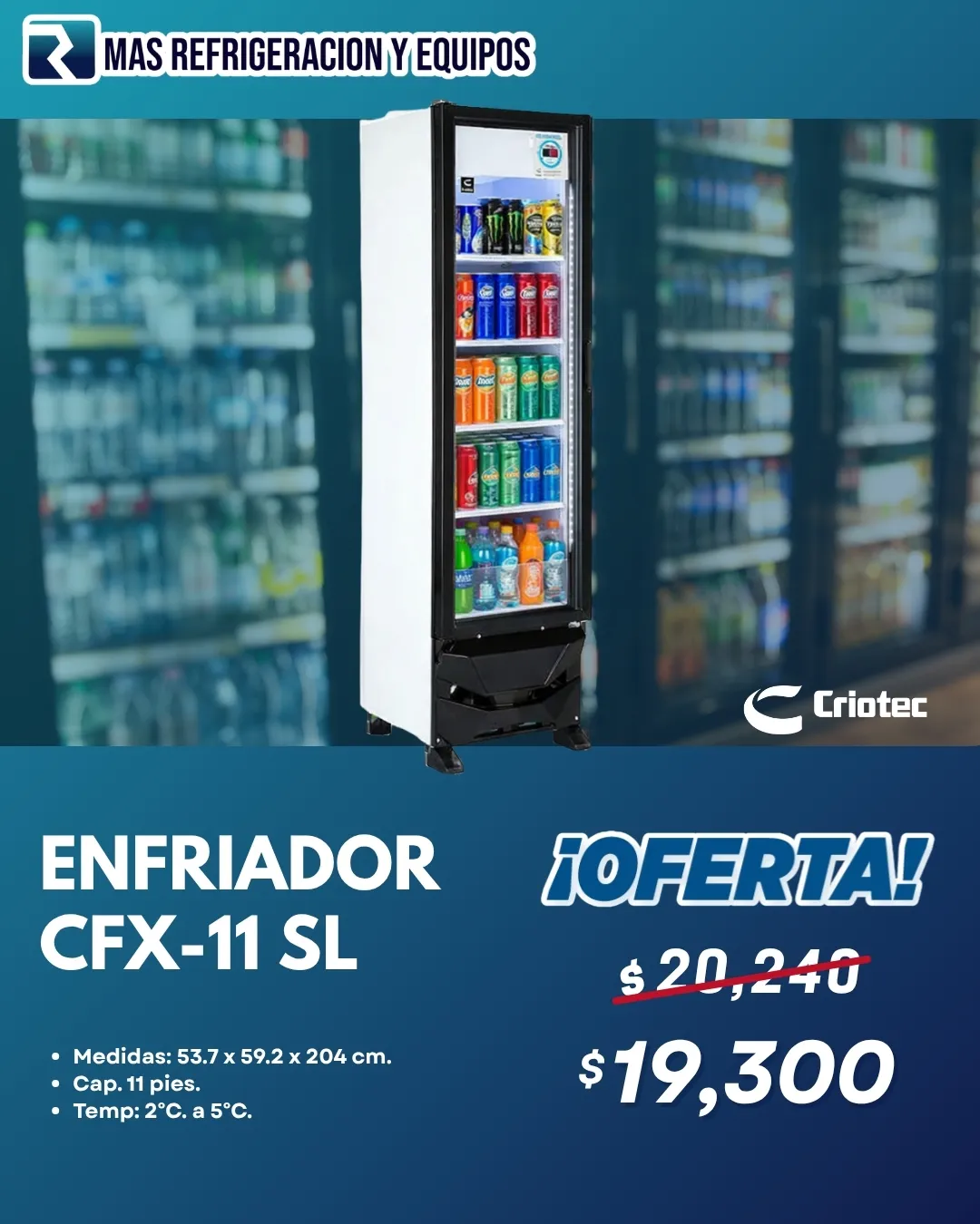 ENFRIADOR VERTICAL SLIM 11 PIES