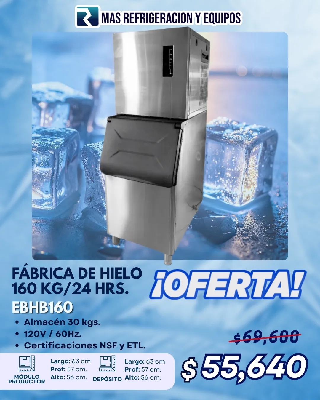 Fabrica de hielo Bonne 160KG