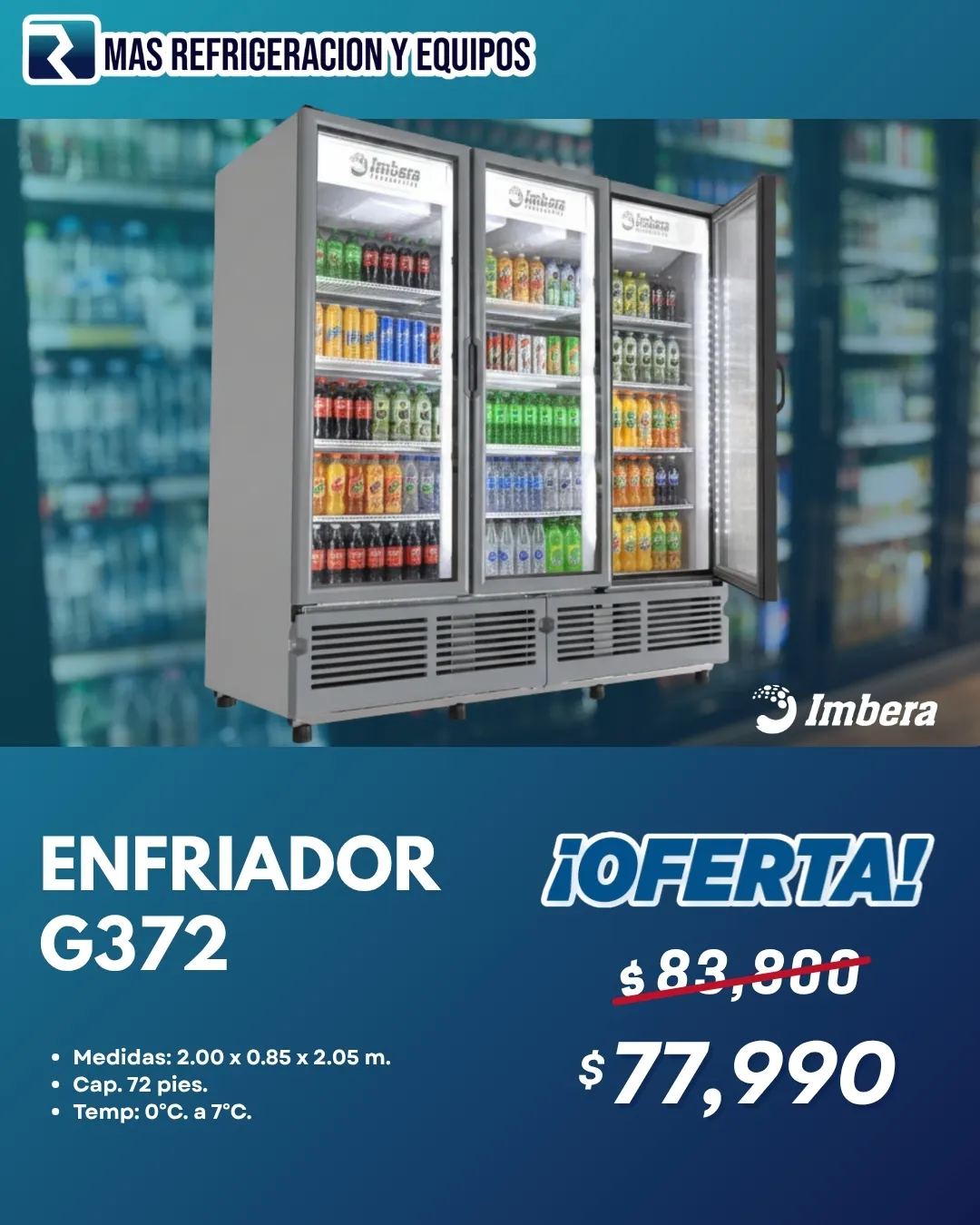 REFRIGERADOR DE 72 PIES DE 3 PUERTAS