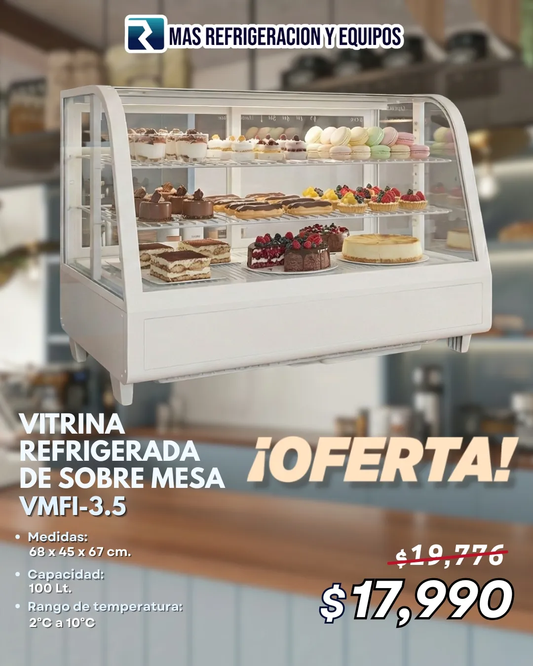 Vitrina refrigerada de sobremesa